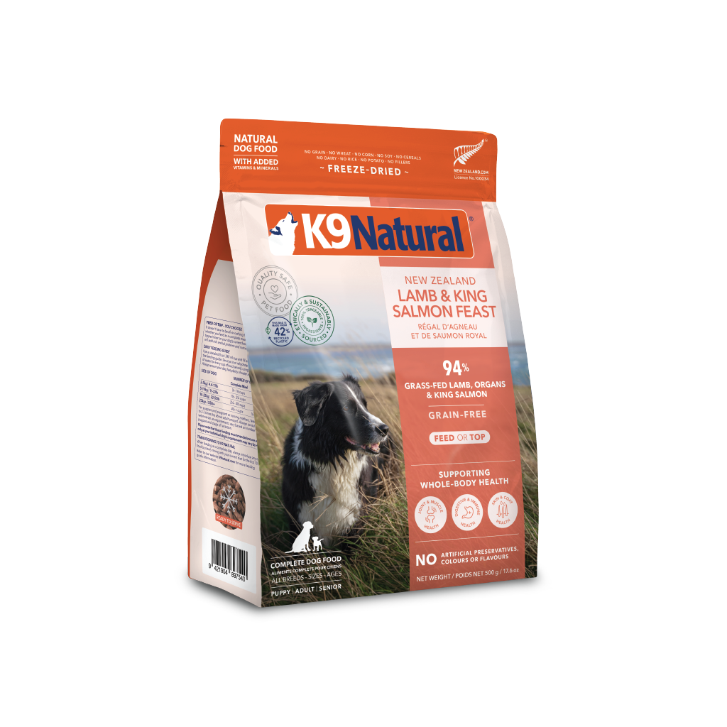 ドッグフード Lamb & King Salmon Feast 500g Lamb & King Salmon Feast Freeze-Dried Dog Food – K9 Natural